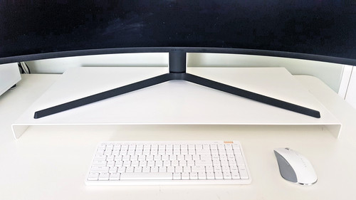 White large monitor riser - large,
